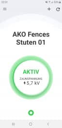 Screenshot: App FenceControl sorgt für Hütesicherheit